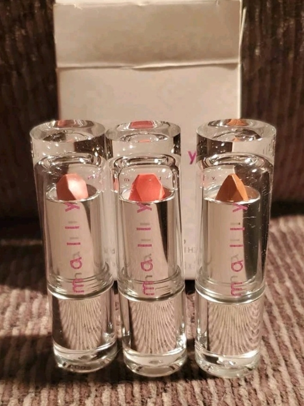Mally H3 Gel Lipstick Trio Berry Peach 3 Full Size Lipsticks NEW Factory Sealed - Picture 5 of 5